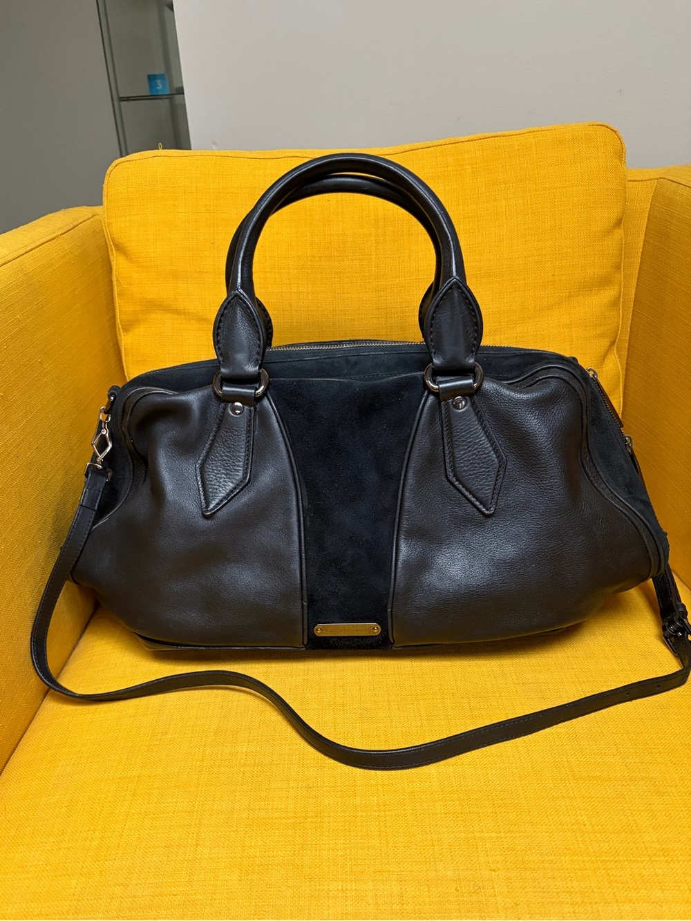 GUC Burberry Leather Satchel Bag